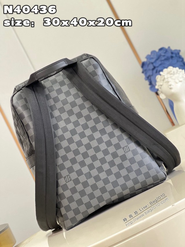 LV專櫃2023新款Discovery小號雙肩包 N40436 路易威登Damier2系列男士後背包 dn1376